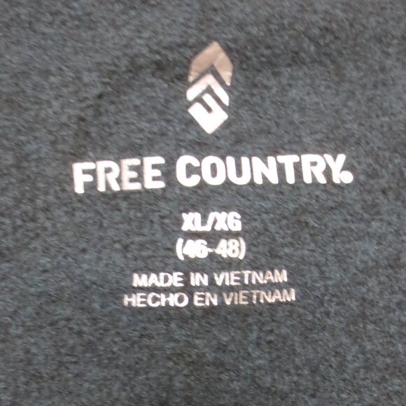 FREE COUNTRY mens SHIRT crew neck MICRO TECH soft TEAL long sleeve SIZE XL - Picture 5 of 8